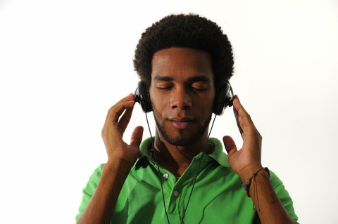 man listening